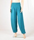 Pantalon Smock turquoise