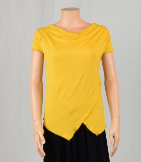 Tee-shirt col bateau jaune