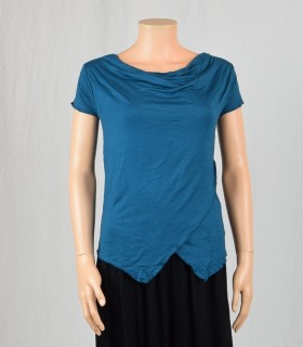 Tee-shirt col bateau pétrole