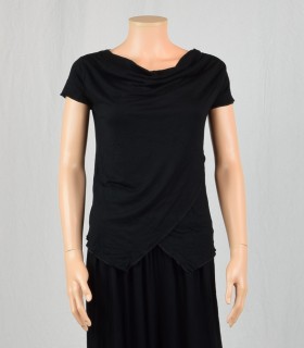 Tee-shirt col bateau noir