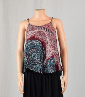 Top imprimé mandala rouge