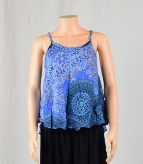 Top imprimé mandala bleu