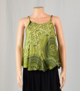 Top imprimé mandala vert